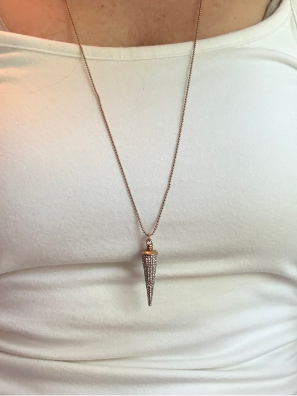 Madewell 1937 Gold and crystal Spike Pendant Necklace